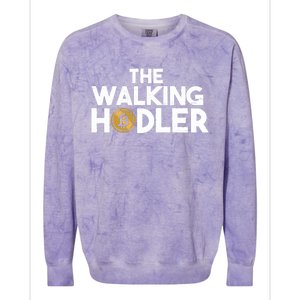 Bitcoin The Walking Holder Colorblast Crewneck Sweatshirt