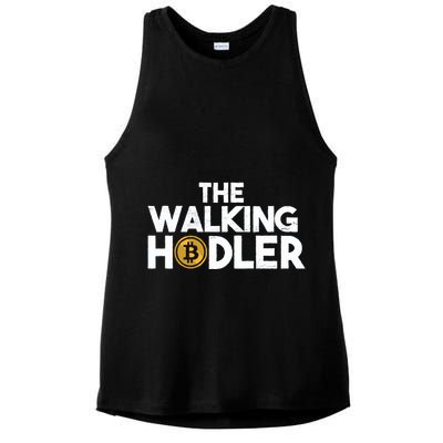 Bitcoin The Walking Holder Ladies PosiCharge Tri-Blend Wicking Tank