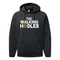 Bitcoin The Walking Holder Performance Fleece Hoodie