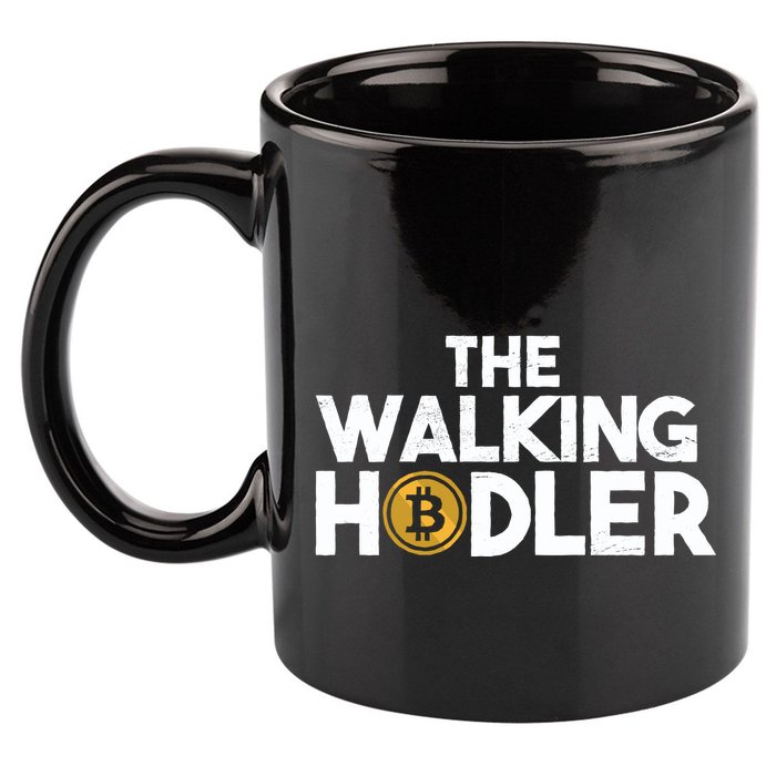 Bitcoin The Walking Holder 11oz C Handle Ceramic Mug