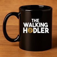 Bitcoin The Walking Holder 11oz C Handle Ceramic Mug