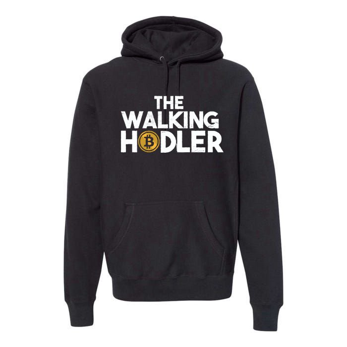 Bitcoin The Walking Holder Premium Hoodie