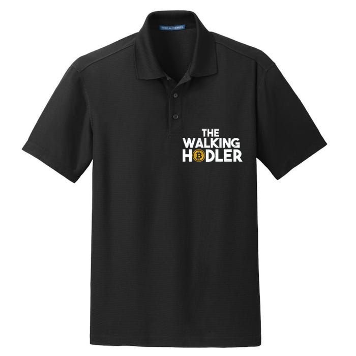 Bitcoin The Walking Holder Dry Zone Grid Polo