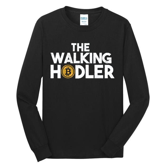 Bitcoin The Walking Holder Tall Long Sleeve T-Shirt