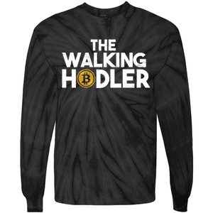 Bitcoin The Walking Holder Tie-Dye Long Sleeve Shirt