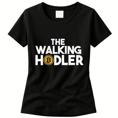 Bitcoin The Walking Holder Womens T-Shirt