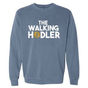 Bitcoin The Walking Holder Garment-Dyed Sweatshirt