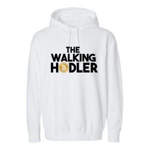 Bitcoin The Walking Holder Garment-Dyed Fleece Hoodie