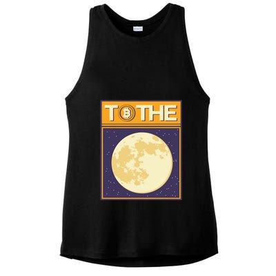 Bitcoin To The Moon Ladies PosiCharge Tri-Blend Wicking Tank