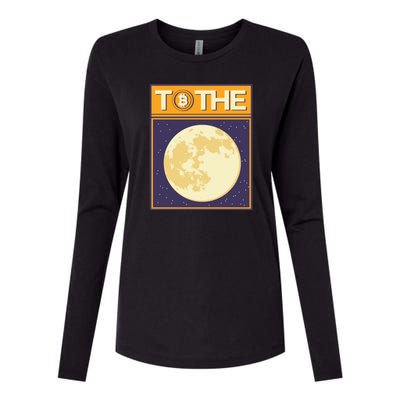 Bitcoin To The Moon Womens Cotton Relaxed Long Sleeve T-Shirt