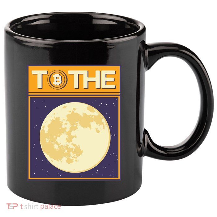 Bitcoin To The Moon 11oz C Handle Ceramic Mug