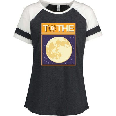 Bitcoin To The Moon Enza Ladies Jersey Colorblock Tee