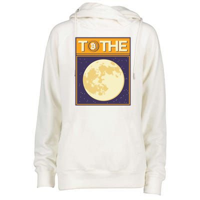 Bitcoin To The Moon Womens Funnel Neck Pullover Hood