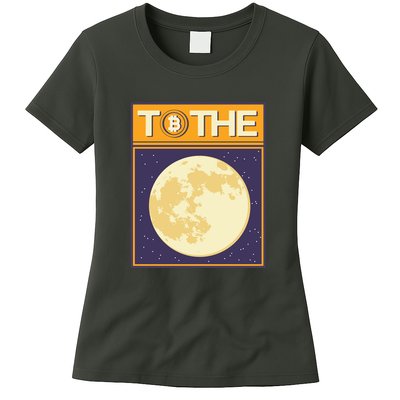 Bitcoin To The Moon Womens T-Shirt