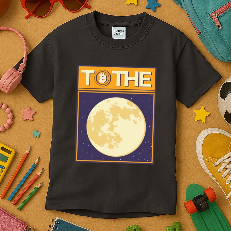 Bitcoin To The Moon Kids T-Shirt