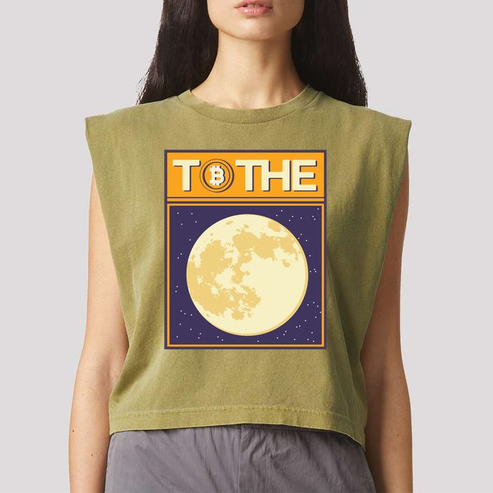 Bitcoin To The Moon Garment-Dyed Women's Muscle Tee
