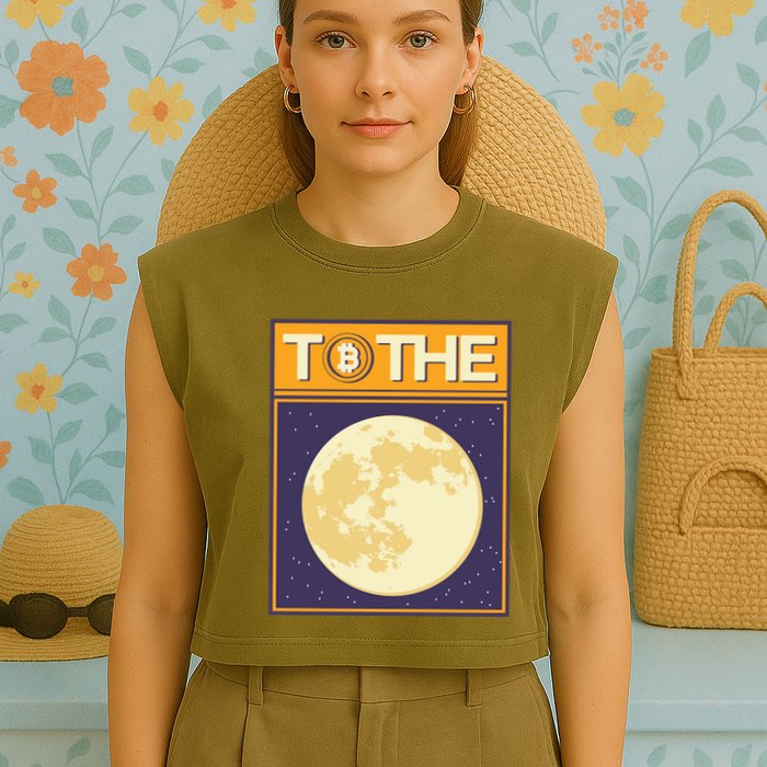 Bitcoin To The Moon Garment-Dyed Women's Muscle Tee