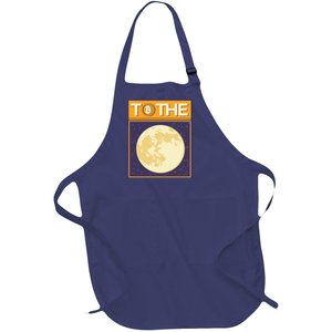 Bitcoin To The Moon Full-Length Apron With Pockets