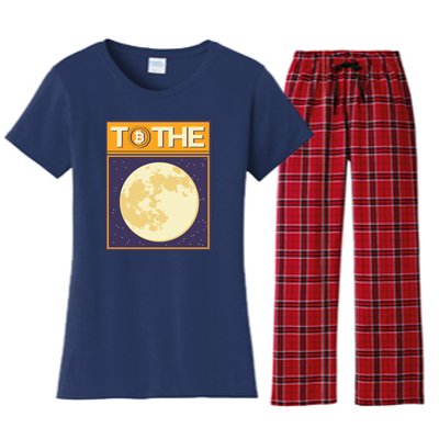 Bitcoin To The Moon Women's Flannel Pajama Set