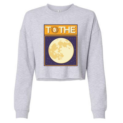 Bitcoin To The Moon Cropped Pullover Crew