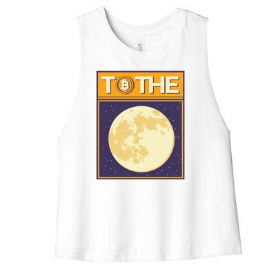 Bitcoin To The Moon Women's Racerback Cropped Tank