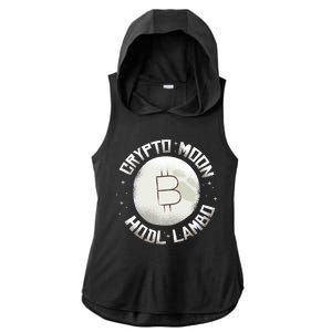 Bitcoin to the Moon Hodl Lambo Crypto Currency Ladies PosiCharge Tri-Blend Wicking Draft Hoodie Tank