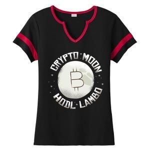 Bitcoin to the Moon Hodl Lambo Crypto Currency Ladies Halftime Notch Neck Tee