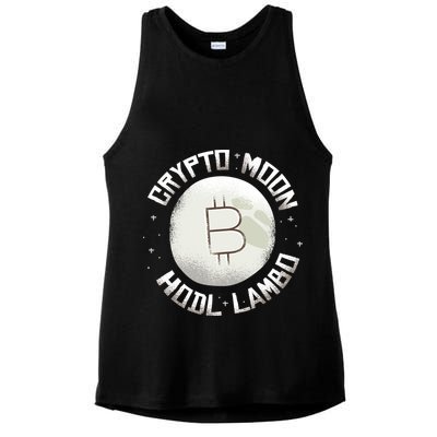 Bitcoin to the Moon Hodl Lambo Crypto Currency Ladies PosiCharge Tri-Blend Wicking Tank