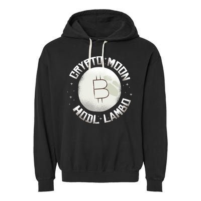 Bitcoin to the Moon Hodl Lambo Crypto Currency Garment-Dyed Fleece Hoodie