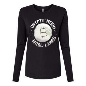 Bitcoin to the Moon Hodl Lambo Crypto Currency Womens Cotton Relaxed Long Sleeve T-Shirt