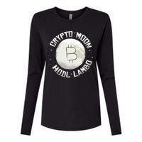 Bitcoin to the Moon Hodl Lambo Crypto Currency Womens Cotton Relaxed Long Sleeve T-Shirt