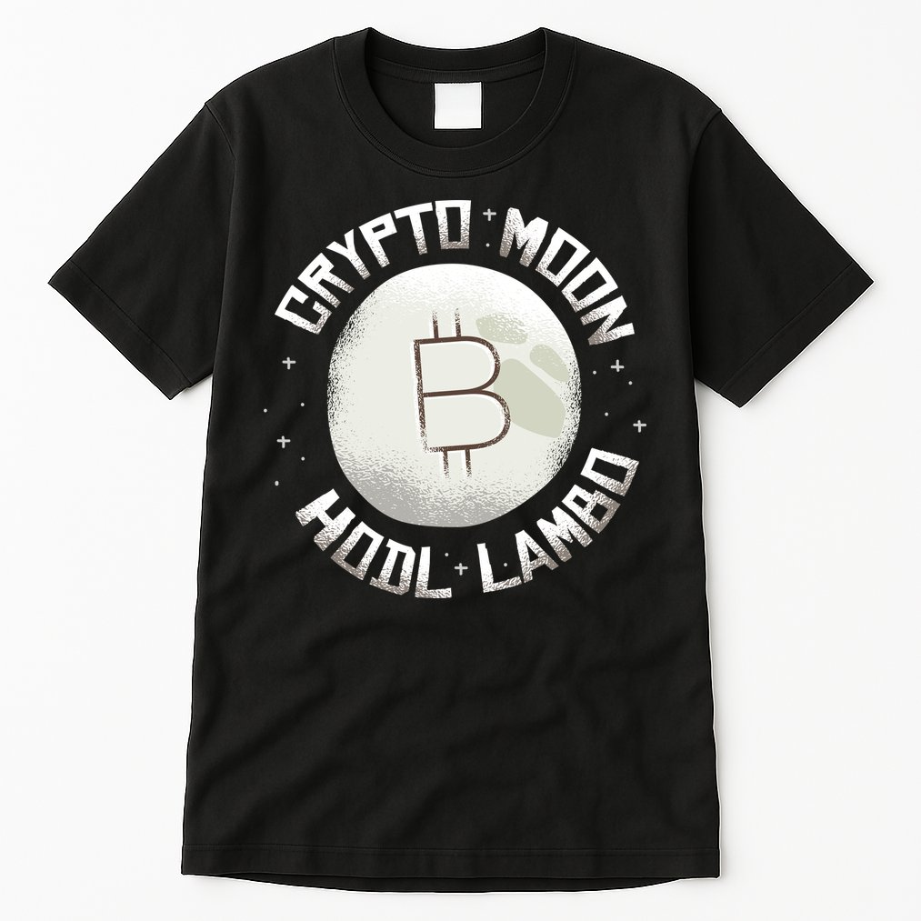 Bitcoin to the Moon Hodl Lambo Crypto Currency Tall T-Shirt