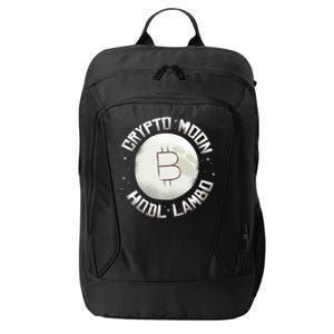 Bitcoin to the Moon Hodl Lambo Crypto Currency City Backpack