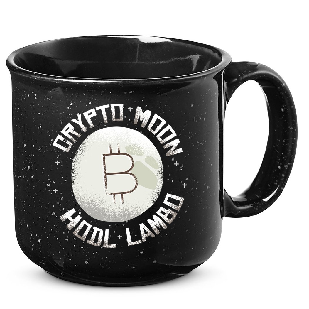 Bitcoin to the Moon Hodl Lambo Crypto Currency 15oz Campfire Ceramic Mug