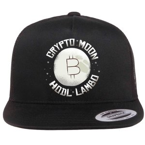 Bitcoin to the Moon Hodl Lambo Crypto Currency Flat Bill Trucker Hat