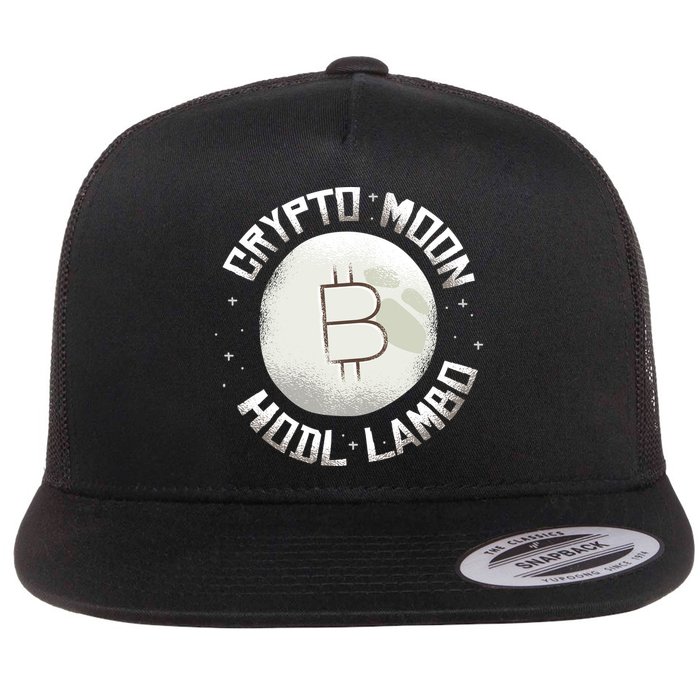 Bitcoin to the Moon Hodl Lambo Crypto Currency Flat Bill Trucker Hat