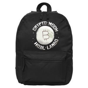 Bitcoin to the Moon Hodl Lambo Crypto Currency 16 in Basic Backpack