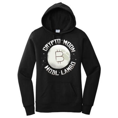 Bitcoin to the Moon Hodl Lambo Crypto Currency Women's Pullover Hoodie