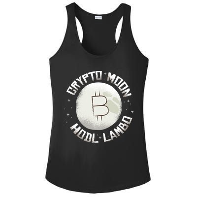 Bitcoin to the Moon Hodl Lambo Crypto Currency Ladies PosiCharge Competitor Racerback Tank