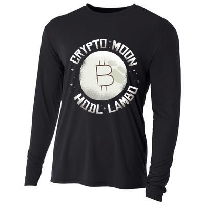 Bitcoin to the Moon Hodl Lambo Crypto Currency Cooling Performance Long Sleeve Crew