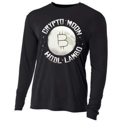 Bitcoin to the Moon Hodl Lambo Crypto Currency Cooling Performance Long Sleeve Crew