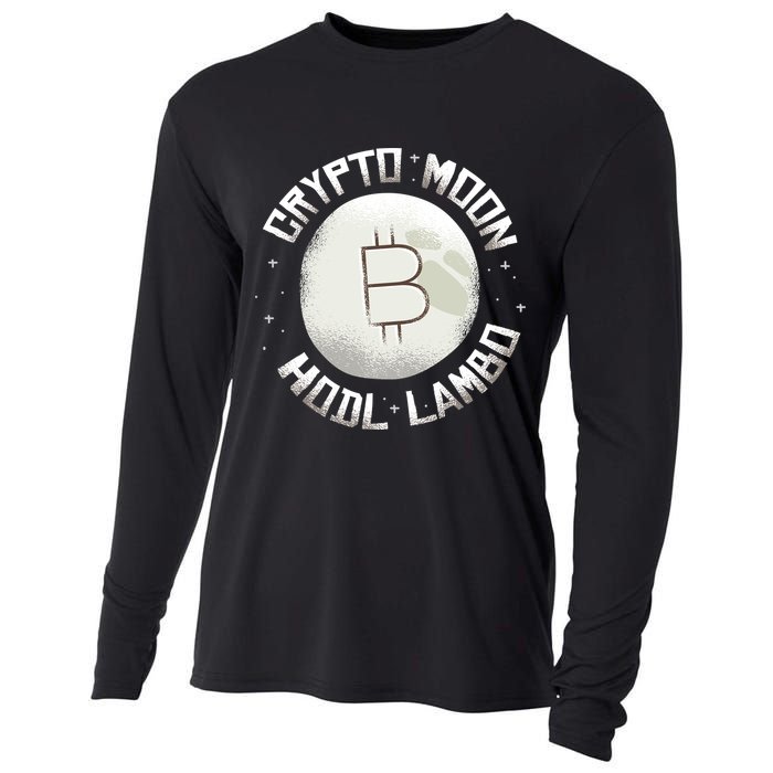 Bitcoin to the Moon Hodl Lambo Crypto Currency Cooling Performance Long Sleeve Crew