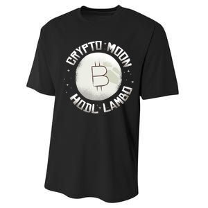 Bitcoin to the Moon Hodl Lambo Crypto Currency Performance Sprint T-Shirt