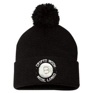 Bitcoin to the Moon Hodl Lambo Crypto Currency Pom Pom 12in Knit Beanie