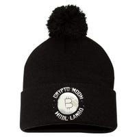 Bitcoin to the Moon Hodl Lambo Crypto Currency Pom Pom 12in Knit Beanie