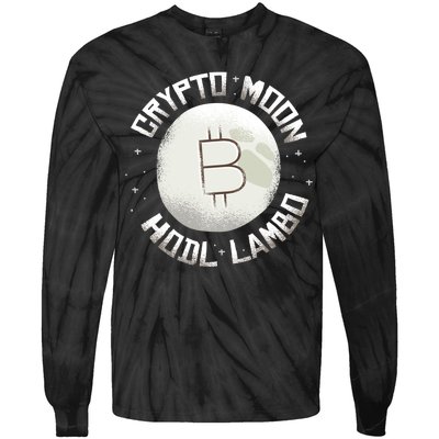 Bitcoin to the Moon Hodl Lambo Crypto Currency Tie-Dye Long Sleeve Shirt