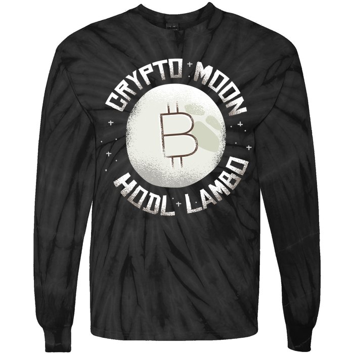 Bitcoin to the Moon Hodl Lambo Crypto Currency Tie-Dye Long Sleeve Shirt