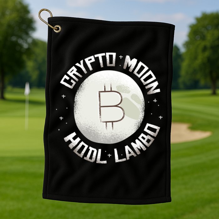 Bitcoin to the Moon Hodl Lambo Crypto Currency Golf Towel