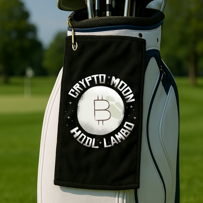 Bitcoin to the Moon Hodl Lambo Crypto Currency Golf Towel