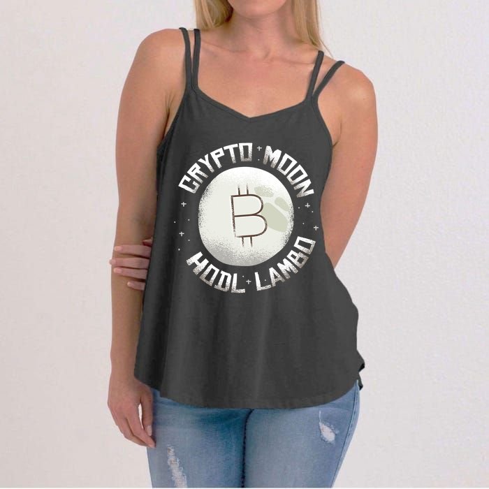 Bitcoin to the Moon Hodl Lambo Crypto Currency Women's Strappy Tank